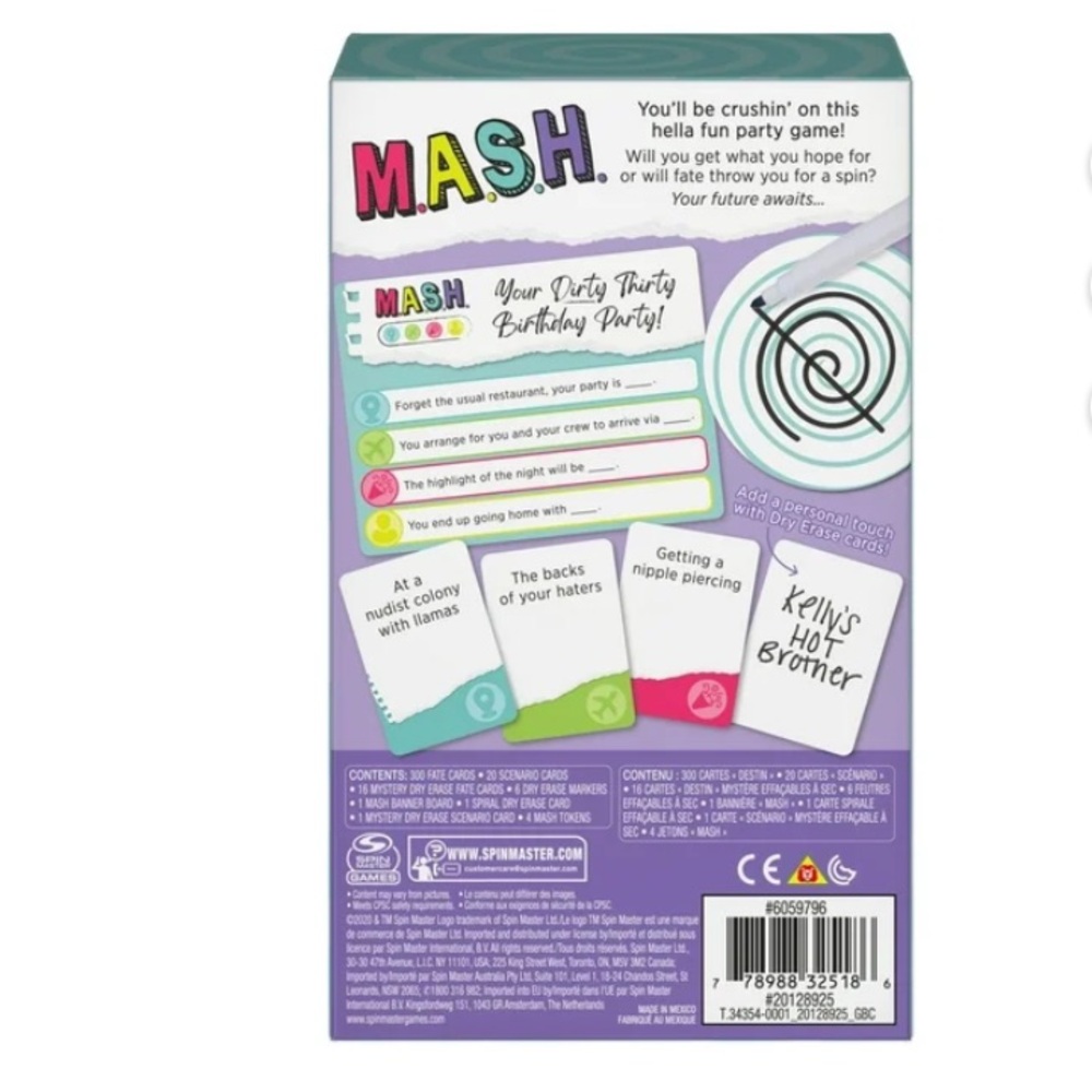 💙 M.A.S.H. Party Game - Colorful Box Bin J - Picture 6 of 10